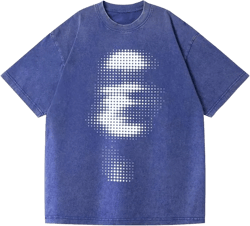 Men's Vintage Oversized Tee Shirts Hiphop Rapper Print Acid Wash Tops Streetwear Graphic Cotton Short Sleeve Black Shirt X-Large Blue
