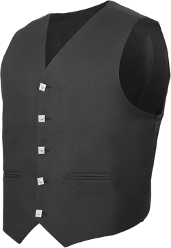 Scottish Black 5 Buttons Argyle Waistcoat/Vest