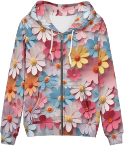 Irisjudy Womens Zip-up Hoodie with Kanga Pocket(XS-5XL),Cactus,Sunflowers,Butterfly Long Sleeve Sport Shirts Shell Jackets 3X-Large Spring Daisy Blossom