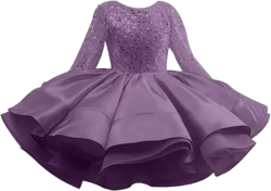 Flower Girl Dresses for Wedding Satin Ruffles Princess Pageant Dress Tulle Girls Prom Dress 12 Mauve