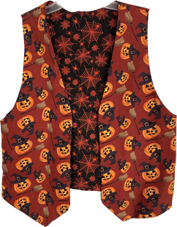 Vesties Happy Jacks, Jack O&#39; Lanterns, Spider Webs  Halloween Holiday Men&#39;s Women&#39;s Reversible Vest
