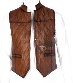 Mens Leather Vest -100% Lamb Soft Leather Vest - Brown Leather Vest -Black Leather Vest -Soft Sheepskin Vest-Slim Fit -Free Express Shipping