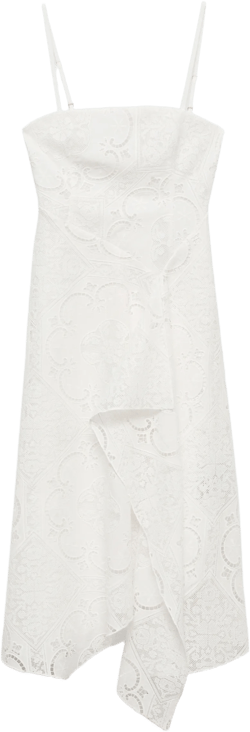 Asymmetrical embroidered dress