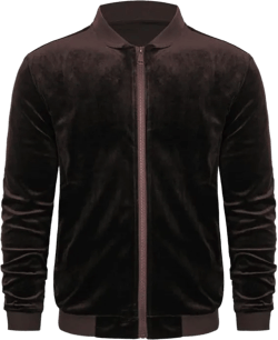 Mens Faux Suede Bomber Jacket Varsity Jacket Windbreaker Vintage Casual Lightweight Leather Coats Jackets X-Large Velvet Brown