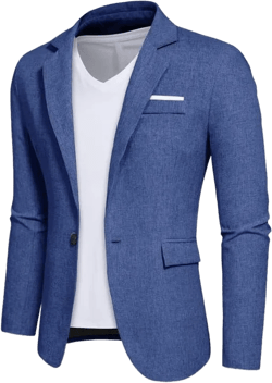Mens Casual Blazer Suit Jacket Stylish Sport Coats 1 Button Lightweight Notched Lapel Blazers for Daily Navy Blue X-Large