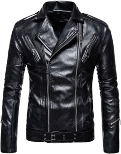 High-Quality Men's Black Leather Jackets New Slim Fit PU Leather Coats