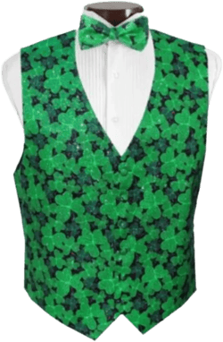 Shimmering Shamrocks Tuxedo Vest and Tie Set