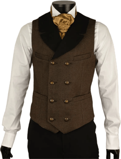 Excalibur Gilet double breasted, Victoriaans vintage dandy retro stijl herenkleding, steampunk vest, 1900 1910 1920 1930