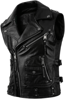 Mens Leather Vest Black - Classic Native American Rider Biker Vest | Hunt Club Vintage motorcycle vest Western Cowboy Pockets Vest Waistcoat