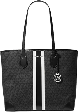 Eva Large Signature Logo Stripe Tote Bag
