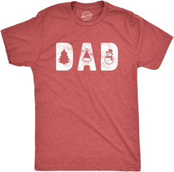 Mens Dad Christmas Tshirt Funny Xmas Holiday Party Tee For Father Graphic - Crazy Dog Men's T Shirt Red S