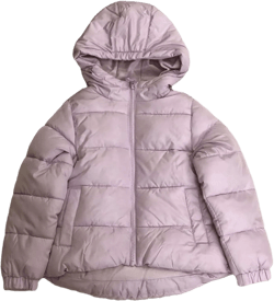 Swiss Tech Girls Quilted Lavender Purple Hooded Ski Jacket Winter Puffer Coat