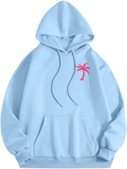 Graphic Graphic Hoodies for Women Pullover Meet Me at The Ocean Beach Oversized Sweatshirts Girls Preppy Cute Hoodie #13 Light Blue Small