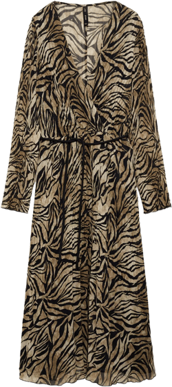 Leopard-print dress with bow