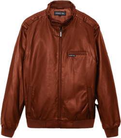 Members Only Men's Faux Leather Iconic Racer Jacket - Cognac - Medium