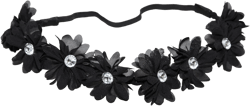 LUX ACCESSORIES Coachella Fabric Flower Rhinestone Stretch Headband Chiffon Floral Head Band