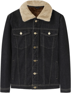 ZYXTIM Mens Sherpa Lined Fleece Denim Jacket Fur Lapel Collar Distressed Thicken Outwear Western Cowboy Jean Trucker Jacket 3X-Large 2-c