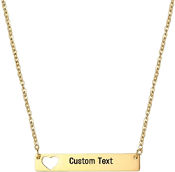 1pc Customized Name Necklace Personalized Engraved Name Heart Shape Rectangular Pendant Necklace For Women Men Personalized Jewelry Birthday Gift Christmas Gift Handmade Necklace