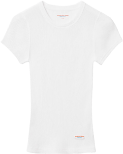 Scoop Neck Ribbed Cotton Tee