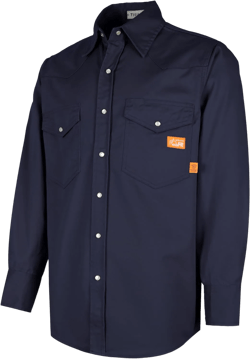 Titicaca FR Shirt Flame Resistant Work Shirt Men's Cotton 7.5oz Welding Shirt X-Large Tall Snap Navy