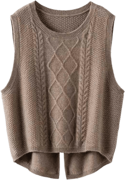 Sweater Vests for Teen Girls Cotton V Neck Tank Knitwear Plus Size Oversized Knitted Sweaters Athletic Loose School Uniform #F5-coffee X-Large