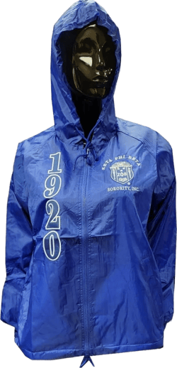 Buffalo Dallas Zeta Phi/Φ Beta Hooded Windbreaker Line Jacket [Blue] - ID#33303-18-8-0-0