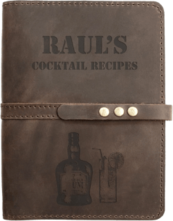 Cocktail Leather Recipe Book - Personalized Leather Cookbook - Blank Recipe Book for Bar Recipes - Bartender Gift - Leather Recipes Organizer - Mens Gift Ideas