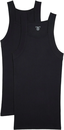 Evolve Men's Cotton Comfort Square Cut Tank Multi Pack X-Large Black