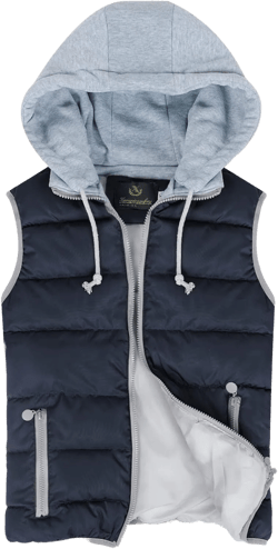 Gihuo Women's Puffer Vest Zip Up Quilted Padded Winter Sleeveless Hooded Vest Gilet Warm Jacket Outerwear Vest X-Large Navy