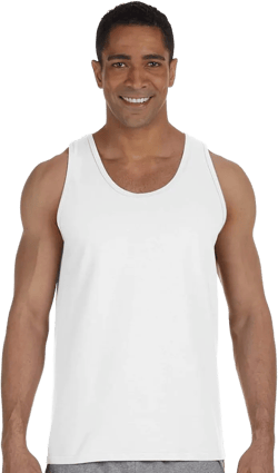 Gildan Adult 6.1 oz 100% Cotton Tank Top in White - Medium