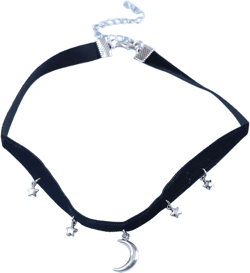 YienDoo Punk Black Velvet Choker Necklace Vintage Silver Tiny Moon Stars Pendant Necklace Suede Rope Chain Choker Gothic Statement Star Crescent Moon Necklace Charm Jewelry for Women
