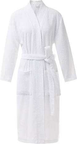 SIORO Terry Cloth Robe for Women Kimono Long Cotton Bathrobe for Spa Tub Hotel, Fuzzy Towel Robe bata de baño with Pockets White X-Large