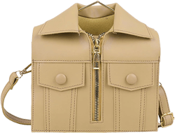 Women's Shirt-Shaped Purse Novelty Shoulder Bag Unique Clutch Handbag Funny Leather Crossbody Tote Satchel Khaki