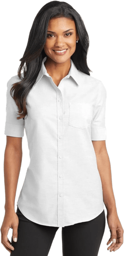 Port Authority Ladies Short Sleeve Superpro Oxford Shirt. L659 Medium White