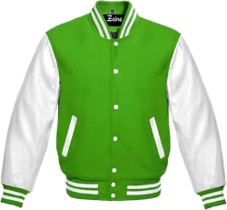 Zaine Enterprises Men’s Kelly Green Wool & White Leather Varsity Jacket – Classic College Bomber Letterman Style XX-Large Kelly Green White
