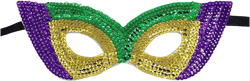 Mardi Gras Party Sequin Mask Venetian Masquerade Mask Venetian Sparkling Mask Cosplay Shiny Mask for Women Lady B-yellow One Size