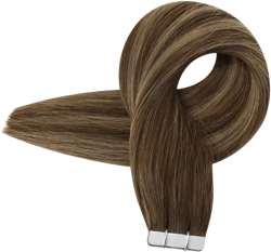 Full Shine Tape in Hair Extensions Human Hair Color 4 Fading to 24 Highlight 4 Medium Brown Balayage 24 Inch Tape in Extensions Human Hair 20 PCS 50 Grams Double Sided Remy Hair Extensions Add Length 24 Inch # 4/24/4