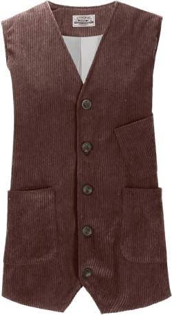 Mens Corduroy Vest Gentleman Holiday Buton Down V Neck Gilet Sleeveless Jackets Trendy Warm Coats Brown X-Large