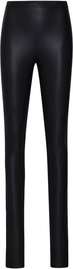 Stretch Faux Leather Split Hem Legging