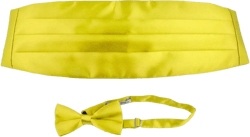Moda Di Raza Bow Tie and Cummerbund, Tuxedo Suit, Dinner and Black Jacket Event, Cumberbund, Bowties Men and Boys Sizes Men Yellow