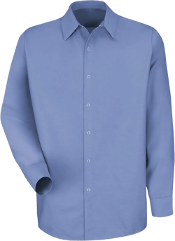 Red Kap Men's Rk Specialized Pocketless Work Shirt Large Tall Light Blue