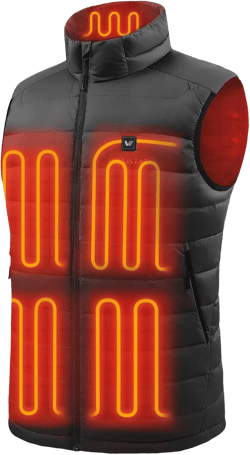 Venustas Men's Recycled Heated Down Vest with Battery Pack, Lightweight Electric Heating Puffer Vest for Hiking, Skiing