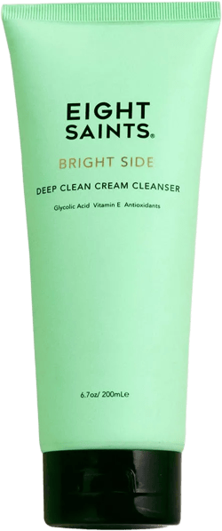 Eight Saints Bright Side Cream Facial Cleanser, Moisturizing Non-Foaming Daily Face Wash, Natural and Organic, Gentle and Effective Facial Cleanser, Makeup Remover, Nourishing and Hydrating, 6.7oz 6.7 Ounce (Pack of 1)
