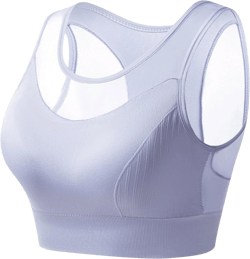 Women's Yoga Tank Top Mesh Splicing Breathable Workout Crop Top Gym Sports Vest Quick Dry Moisture Wicking Yoga Bras Blue Large