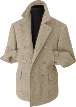 Men Tweed Herringbone Sport Coats Slim Double Breasted Wool Blend Blazer Jackets Casual Warm Vintage British Coat Khaki Small