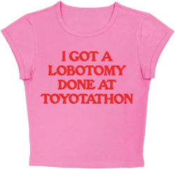 Baby Tees for Teen Girls Y2K Letter Print Crop Top Grunge Women T-Shirt Gotlobotomy Medium