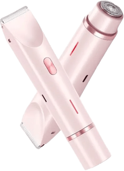 Glow Aura Womens Shaver, 2 in 1 Electric Dual Headed Body Shaver, Lady Bikini Shaver Waterproof Wet and Dry Hair Trimmer,Glow Shave Womens Body Shaver (Pink)