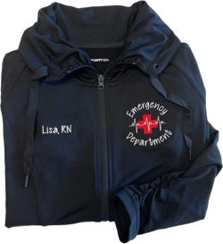 Gift for Emergency Department worker full zip jacket, Personalized medical professional, critical care workers, BSN, MD, students, RN, lpn