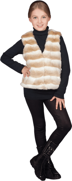 Kids vest. Fur kids vest. Winter kids vests. Gift for children. Fake fur kids vest. Faux fur kids vest chinchilla beige by ARTFUR