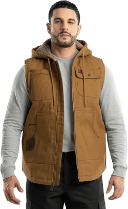 Wrangler Men's Sherpa Lined Vest with Hood: Clothing, Shoes & Jewelry